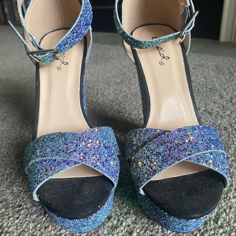 Size 5 sequin heels